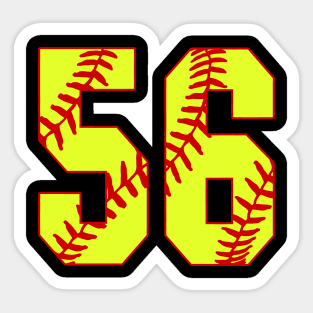 Fastpitch Softball Number 56 #56 Softball Shirt Jersey Uniform Favorite Player Biggest Fan Sticker